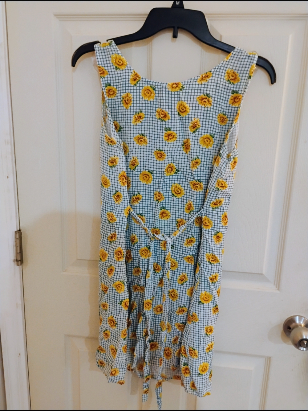 Wildflowers Yellow Sunflower Gingham Shift Mini Dress - Picture 5 of 7